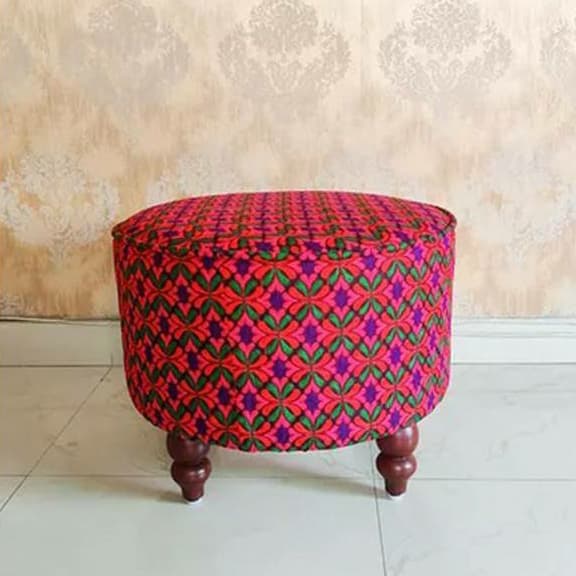 Red Ottoman Stool
