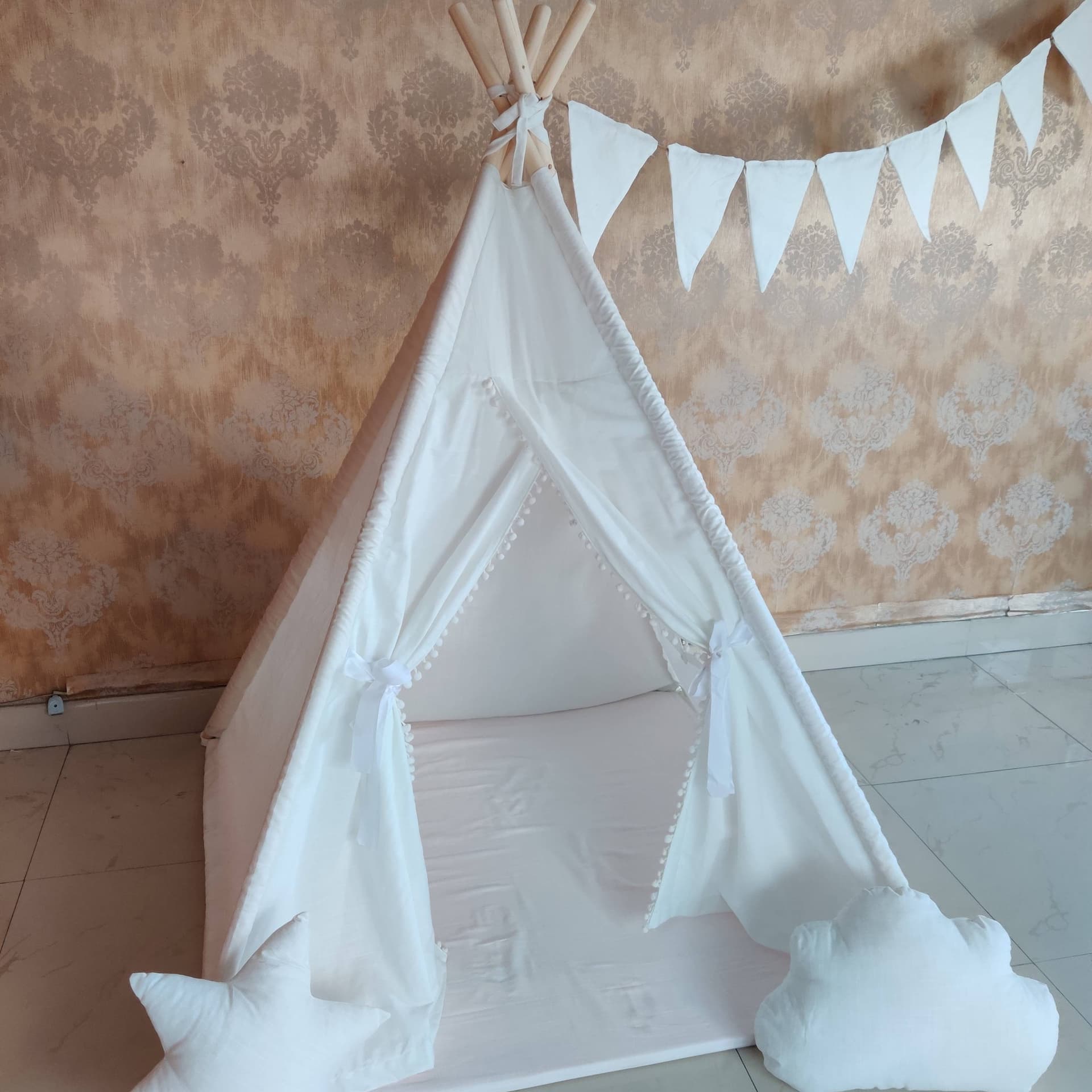 Off White Cotton Canvas Teepee